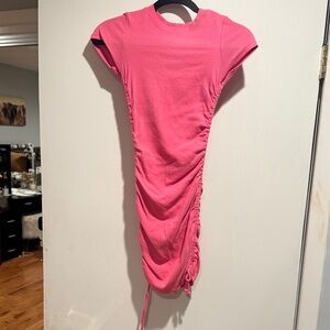 Garage Fuchsia Ruched Mini Dress